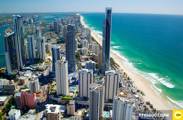 Thành phố Gold Coast từ trên cao nhìn xuống
