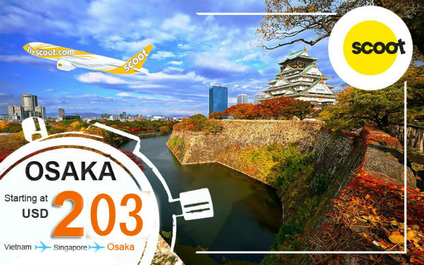 Săn vé máy bay giá rẻ đi Osaka